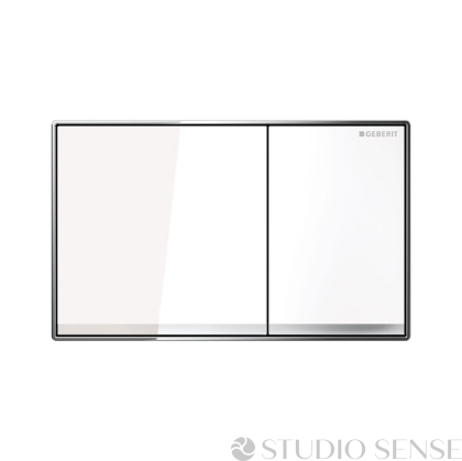 Sigma 60 Flush Plate White Glass/Chrome