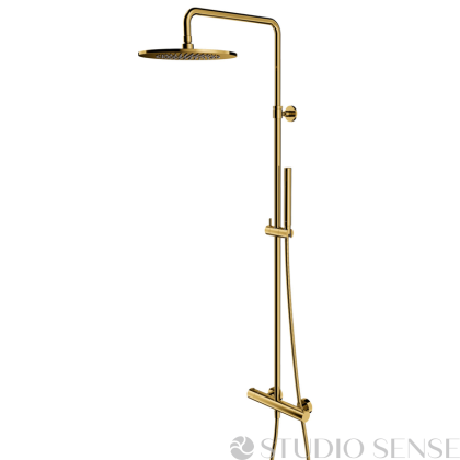 Y Yellow Gold Lux 250 Thermostatic Shower System
