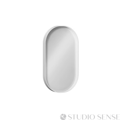 Овално огледало с бяла рамка Puno, бял мат 