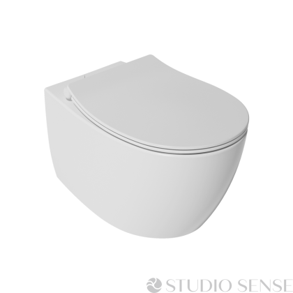 Конзолна бял мат тоалетна чиния Sentimenti 53 Rimless 