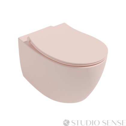 Конзолна розова тоалетна чиния Sentimenti 53 Rimless 