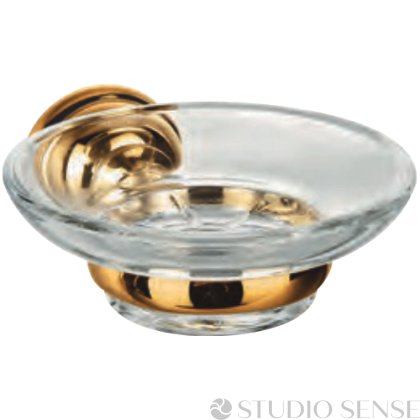 Bella Glass Soap Dish Gold 