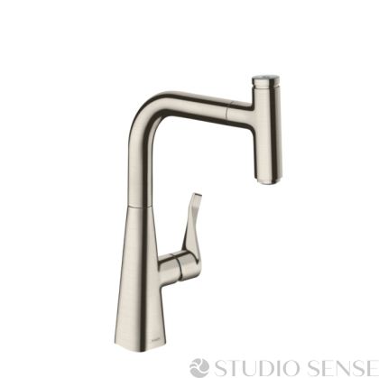 Metris Select 240 Steel Kitchen Pull-out Mixer Tap