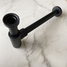 Omnires черен мат декоративен сифон за мивка 