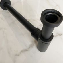 Omnires черен мат декоративен сифон за мивка 