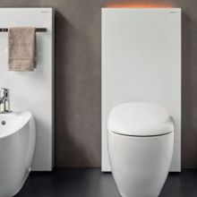 Луксозна структура за стояща тоалетна, без вграждане Monolith 101 PLUS бяло стъкло 