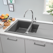 ПРОМО гранитна композитна сива мивка за кухня K400 100х50