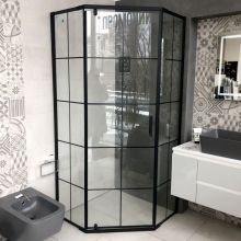 Hex Black Glass Shower Enclosure