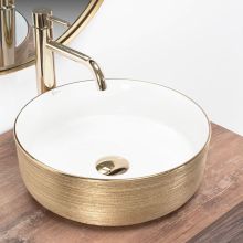 Sami 36 Brushed Gold Sit-on Washbasin