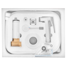 Комплект за вграждане душ за интимна хигиена Loop White със смесител 