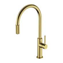 Switch Brushed Brass Single Lever Kitchen Mixer+Filtering System