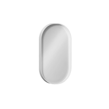 Овално огледало с бяла рамка Puno, бял мат