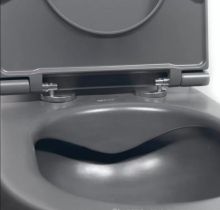 ПРОМО СЕТ антрацит мат тоалетна Sentimenti, структура Grohe и хром бутон 
