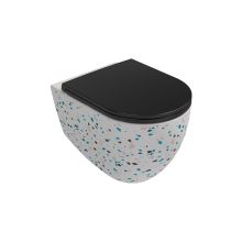 Infinity 53 Rimless Terrazzo Colors Rimless Hung Toilet