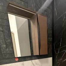 Комплект долен и горен шкаф за баня/тоалетна Makeda 60 Brown 